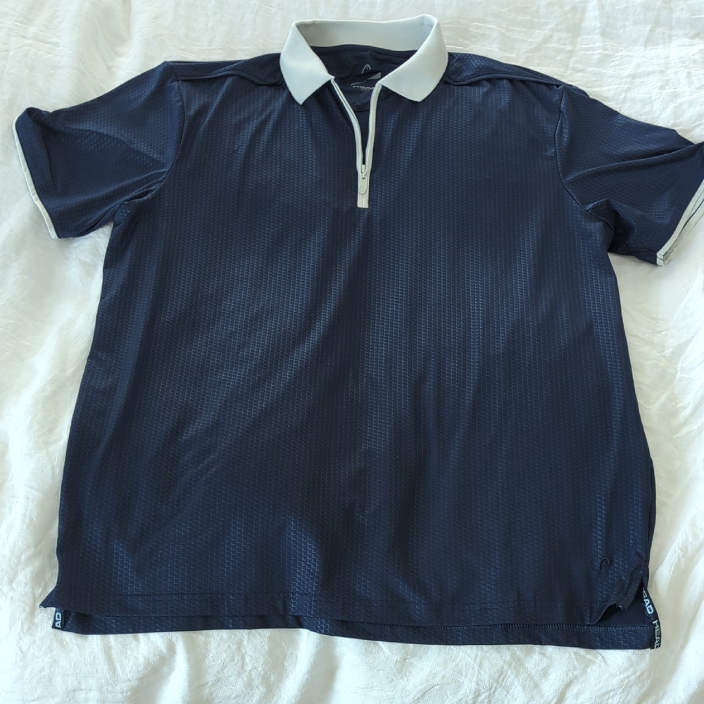 Men's Navy Polo Shirt By Head Golf. Size Large